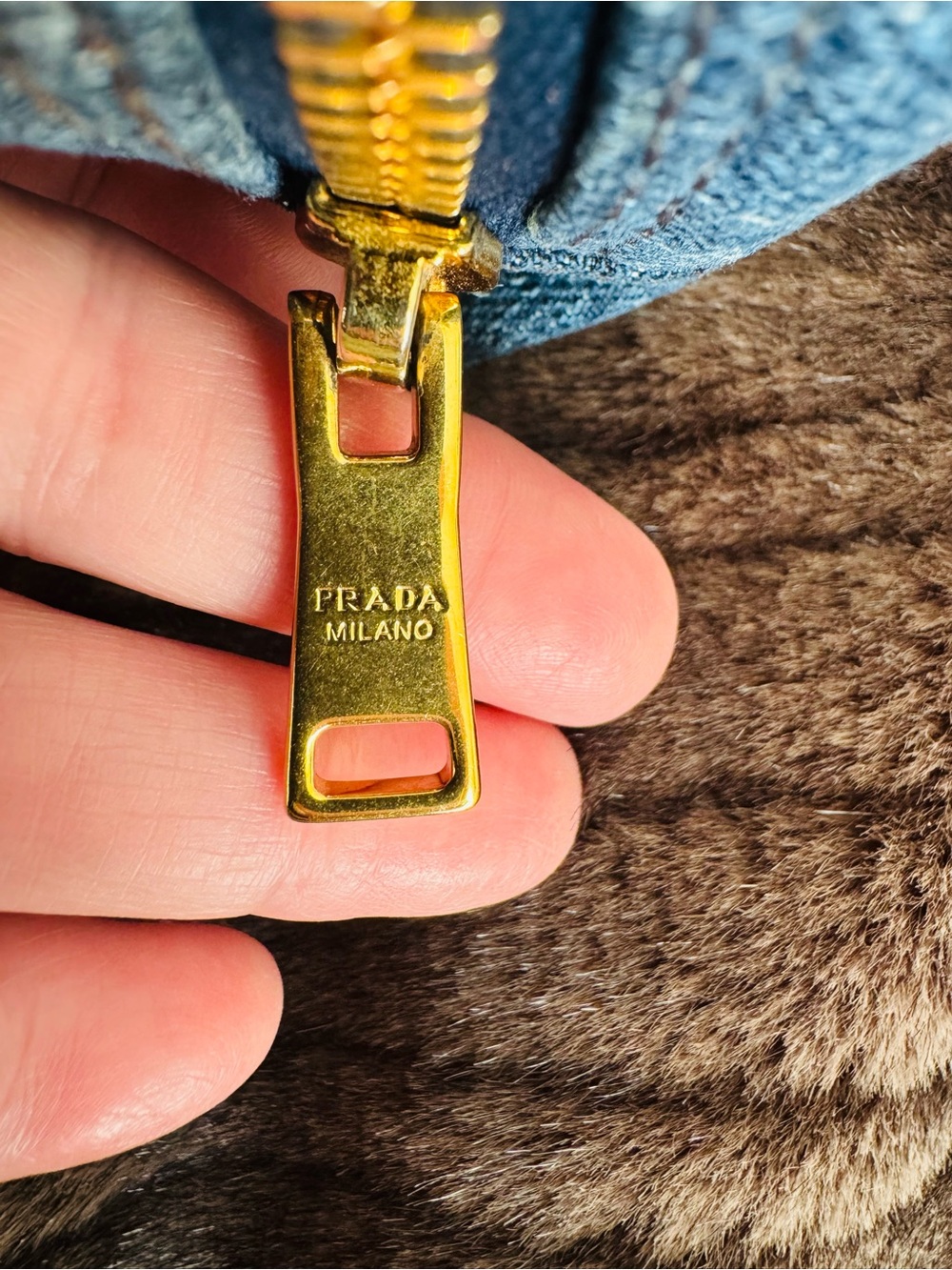 Prada Denim Triangle Pouch - Picture 9 of 9